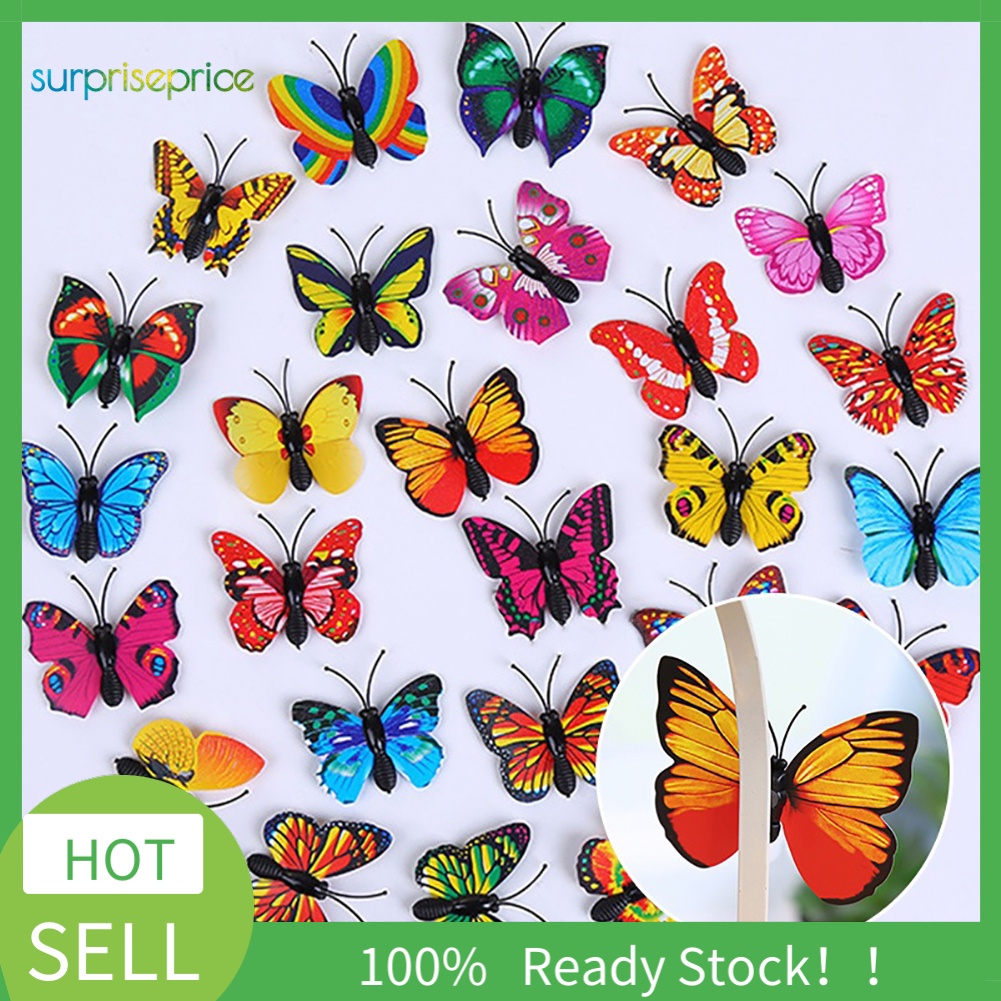 Set 12 Sticker Dán Tường Hình Bướm 3D Độc Đáo