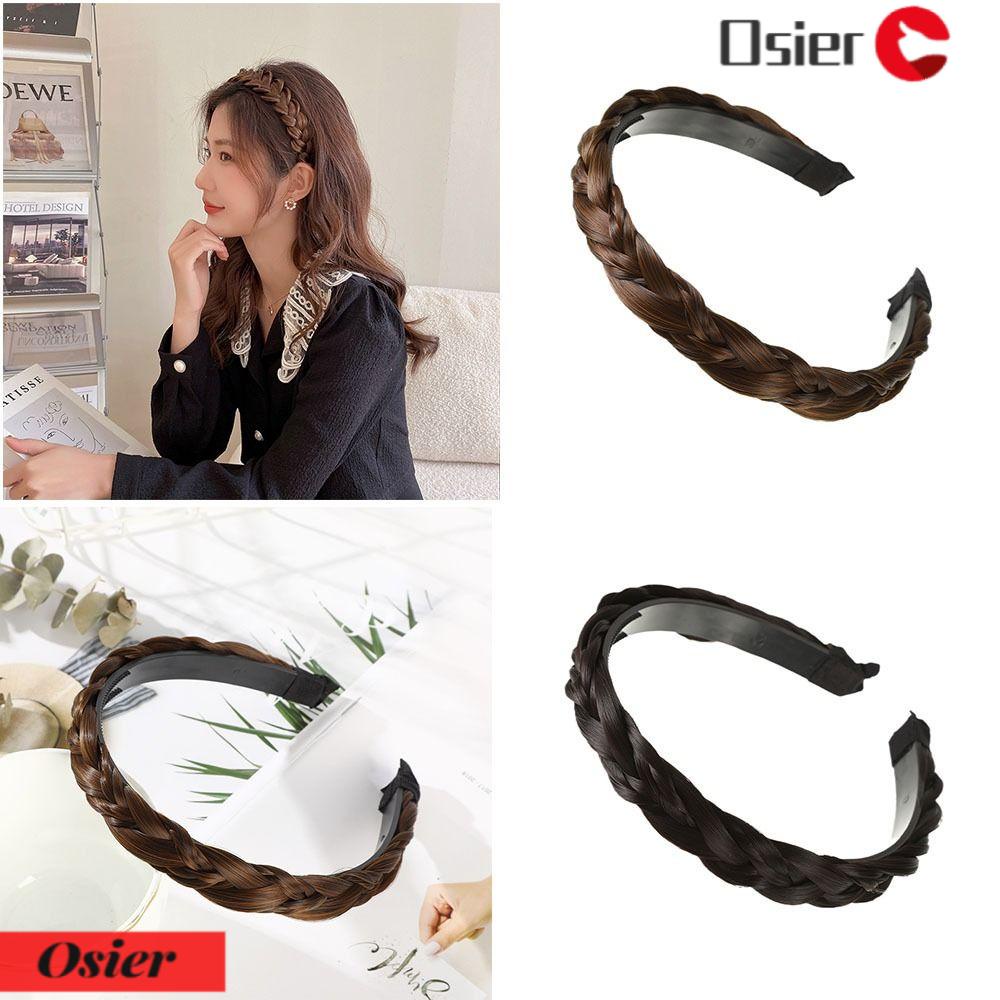 OSIER1 Băng Đô Kiểu Tóc Giả Thắt Bím Thời Trang Cho Nữ
