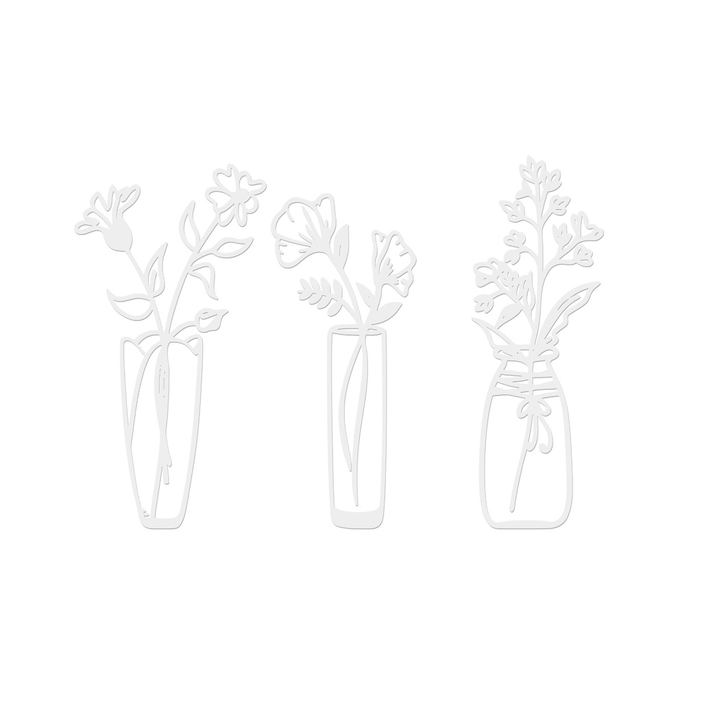 1 Bộ Miếng Dán Tường Tạo Hiệu Ứng 3D Bằng Acrylic Chống Thấm Nước Hình Lọ Hoa / Bướm Độc Đáo Trang Trí Nhà Cửa