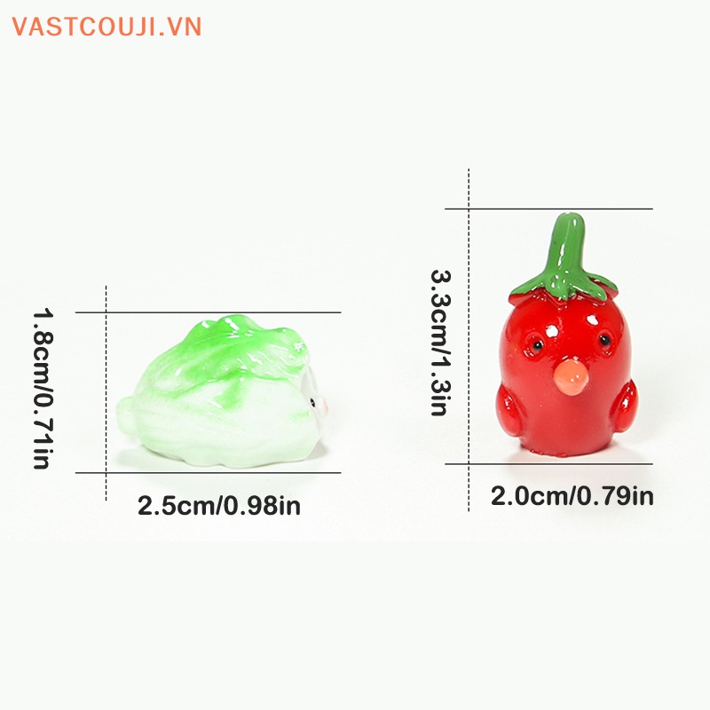 Bộ 2 Phụ Kiện Trang Trí Bằng Nhựa Hình Rau Củ Quả diy