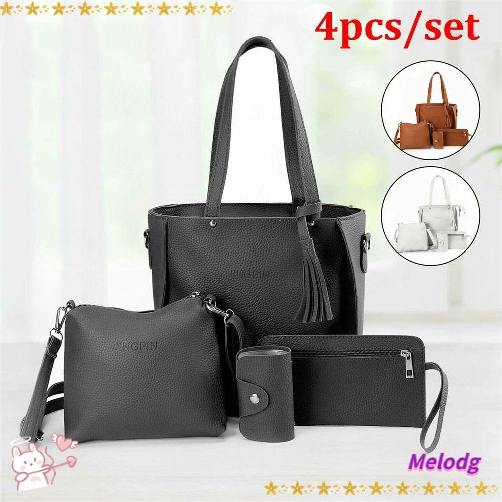 MELODG Set 4 Túi Xách Da Cỡ Lớn Thời Trang Trẻ Trung