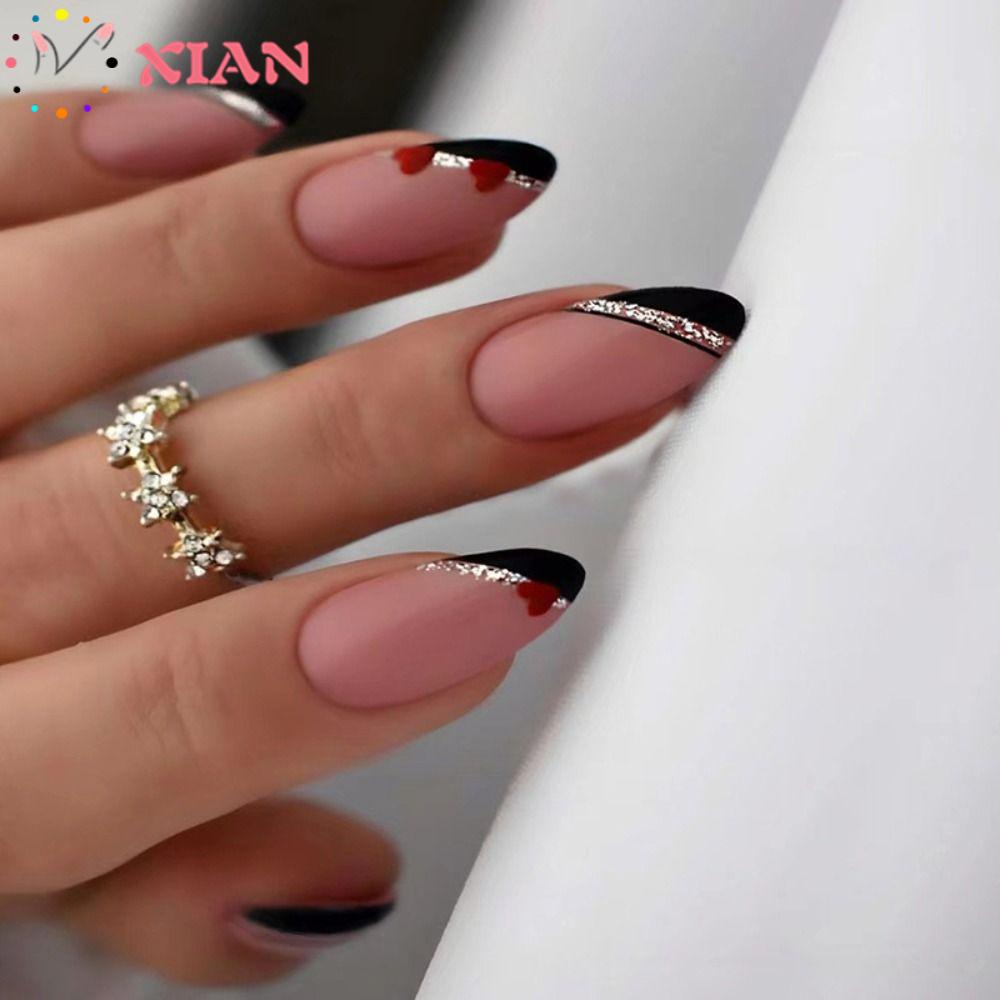 XIANTIN Set 24 Móng Tay Giả Dạng Nhấn Tiện Lợi