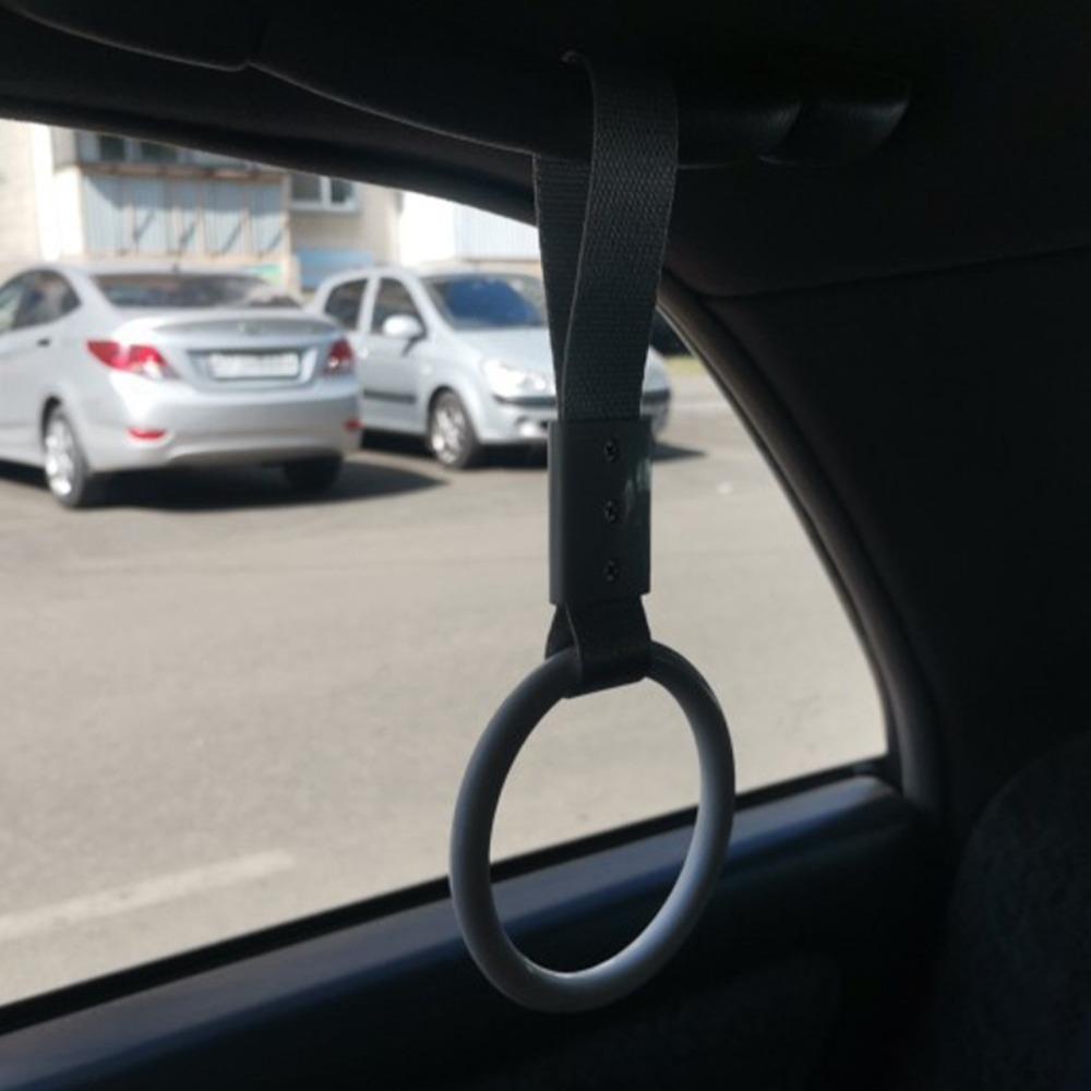 Dây Đeo Tay Cầm Xe Hơi Bằng Nhựa Màu Bạc / Đen Siêu Bền Tiện Dụng Cho Xe Hơi