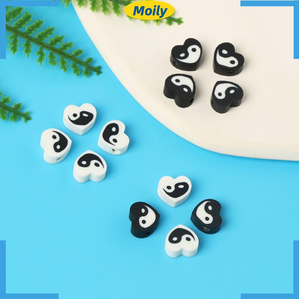 MOILYVN Bộ 100 Hạt Xỏ Lỗ 10mm Màu Đen Dùng Để Làm Trang Sức Thủ Công