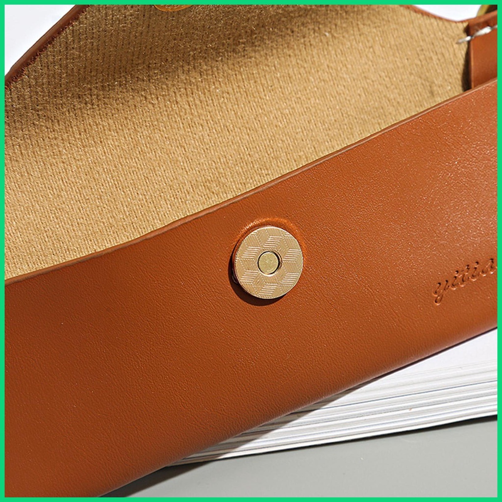 Túi Đựng Mắt Kính Bằng Da PU Mềm Kèm Dây Đeo Cổ Tay Tiện Dụng