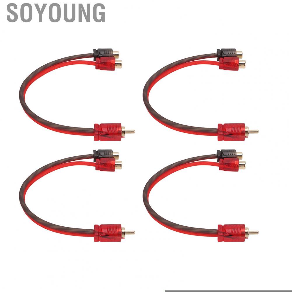 Soyoung RCA Y Splitter Cable  Audio Cord 3.5mm 1 Male To 2 Female 4 Packs Excellent  Quality for Car Speaker System