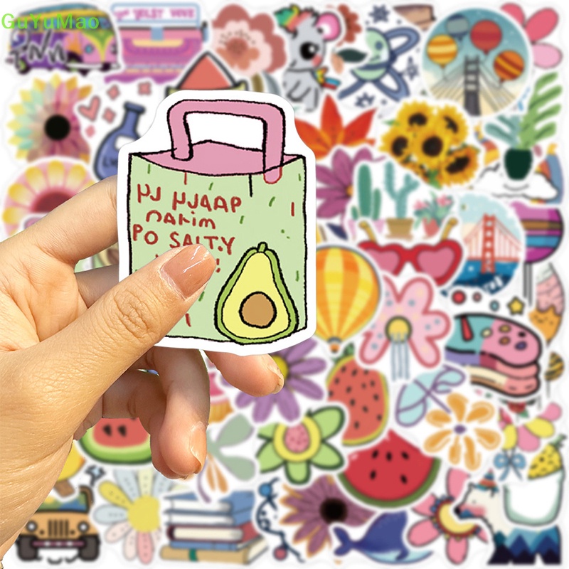 Bộ 57 Miếng Dán Họa Tiết Hoạt Hình Graffiti Phong Cách Âu Mỹ Vui Nhộn Trang Trí Sổ Tay / Laptop DIY