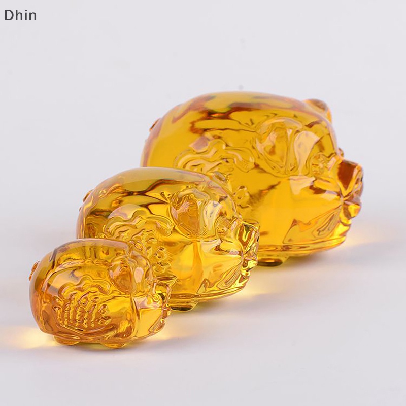 [Dhin] Mô Hình Chú Heo Bằng Thủy Tinh Pha Lê Màu Vàng Thu Nhỏ Trang Trí Nhà Búp Bê Fengshui Dễ Thương Làm Quà Tặng
