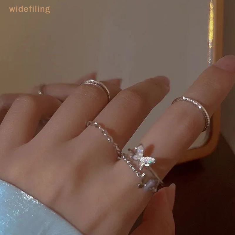 Bộ 4 Nhẫn Hình Bướm Thời Trang Có Thể Điều Chỉnh Dành Cho Nữ