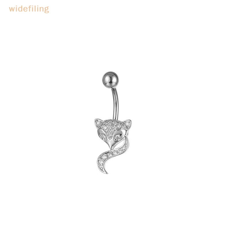 Khuyên Rốn Đính Đá Zircon Hình Cáo Quyến Rũ Thời Trang Cho Nam Nữ