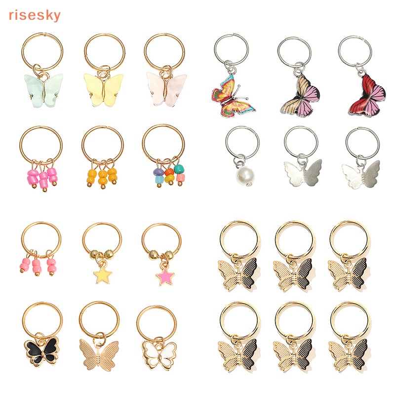 Bộ 6 Kẹp Tóc Hình Bướm Bằng Kim Loại Phong Cách Phương Tây Dành Cho Nữ