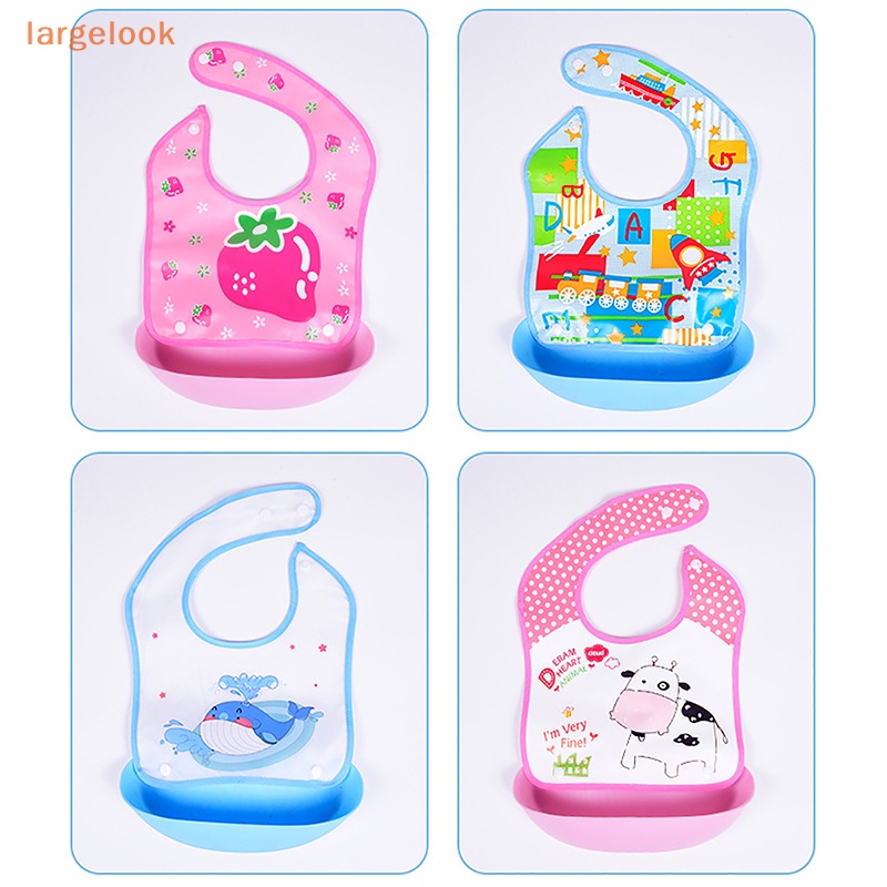 Yếm Ăn Tay Dài Chống Thấm Nước Họa Tiết Hoạt Hình Cho Bé