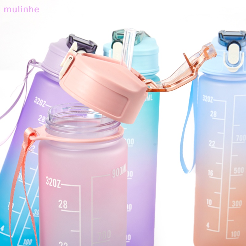 Bình Nước Thể Thao 900ml Bằng Nhựa Kèm Ống Hút Tiện Dụng