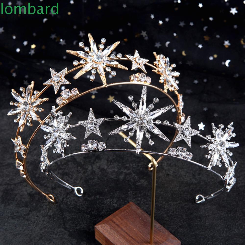 LOMBARD Vương Miện Công Chúa Đính Đá Nhiều Màu Sắc Phong Cách Baroque Thanh Lịch