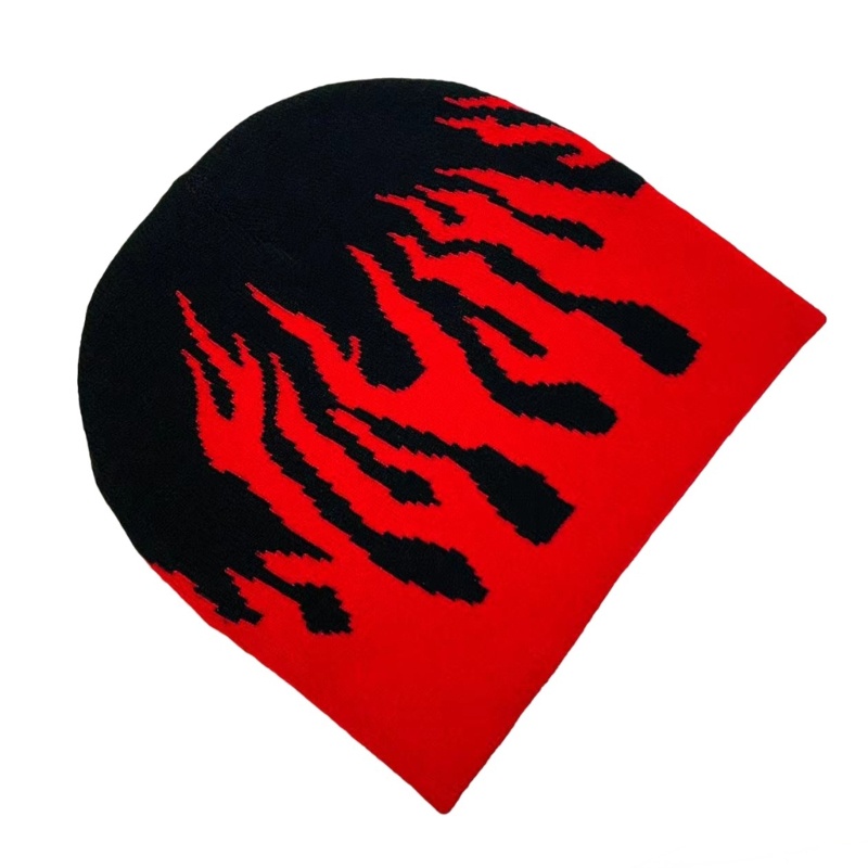 Mũ Len Chống Gió In Họa Tiết Ngọn Lửa Thời Trang Mùa Đông Cho Tuổi Teen