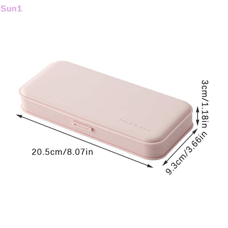 Sun1 &gt; Hộp Đựng Bút Nhựa Nhám Màu Macaron Dễ Thương Cho Học Sinh