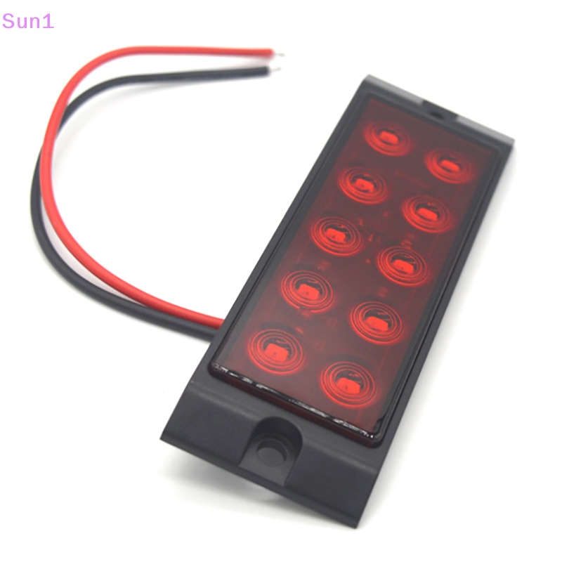 1 Đèn Tín Hiệu 12-24V 10 Bóng Led Hai Mặt Chống Nước Gắn Đuôi Xe Tải