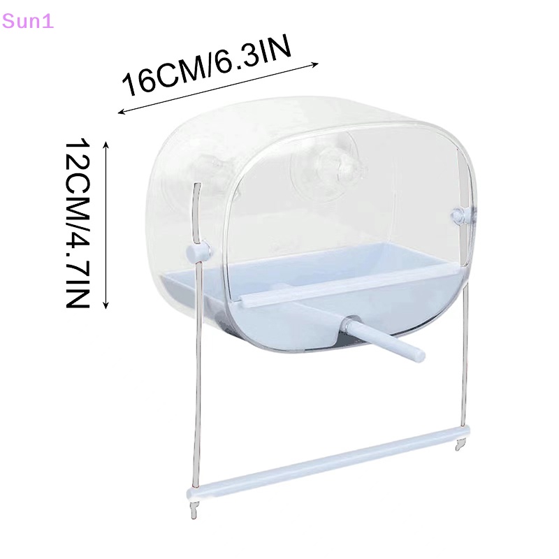 Sun1 > Khay Đựng Hạt Giống Gắn Cửa Sổ Acrylic Trong Suốt Hình Oval Có Giác Hút Mạnh Cho Chim Hoạt Động Ngoài