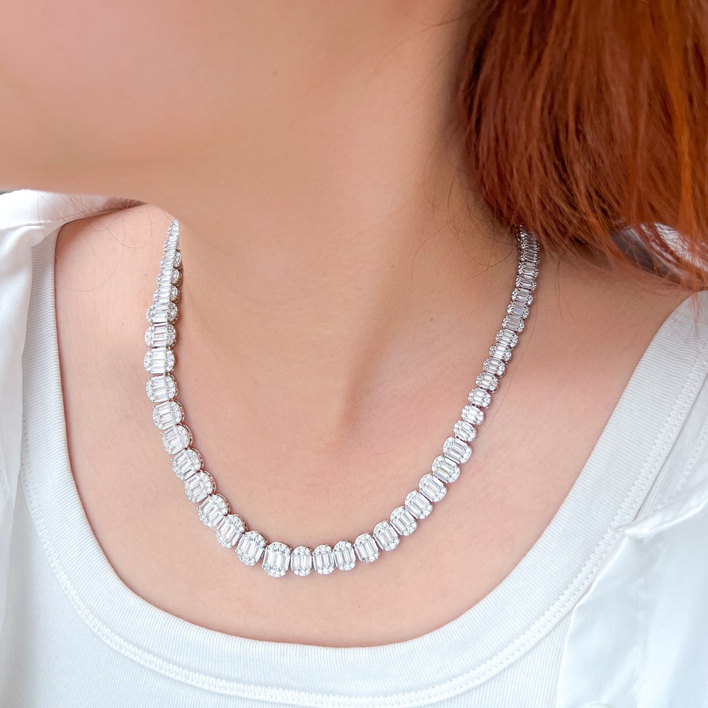 Dây Chuyền Đính Đá Zircon Toàn Diện Phong Cách Âu Mỹ Thời Trang