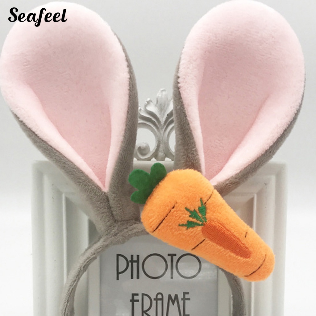 Sf_ Băng Đô Cài Tóc Co Giãn Hình Tai Thỏ Hoạt Hình Dễ Thương Làm Đạo Cụ Lễ Hội