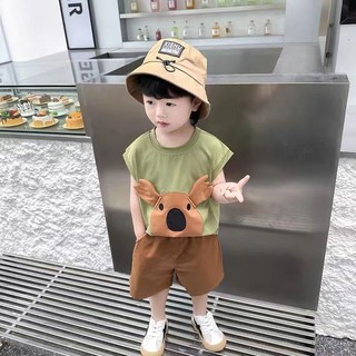 Set Đồ Mùa Hè Gồm Áo Ba Lỗ Mỏng Thời Trang Cho Bé Trai 2-3 Tuổi