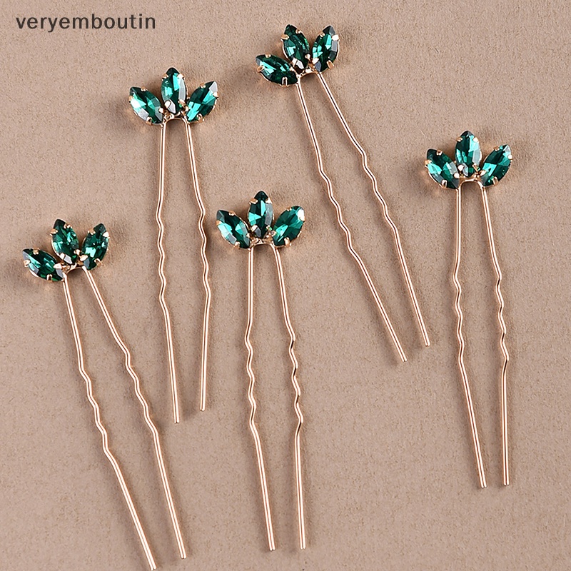 Trâm Cài Tóc Chữ U Đính Đá Pha Lê Màu Sắc Dành Cho Cô Dâu