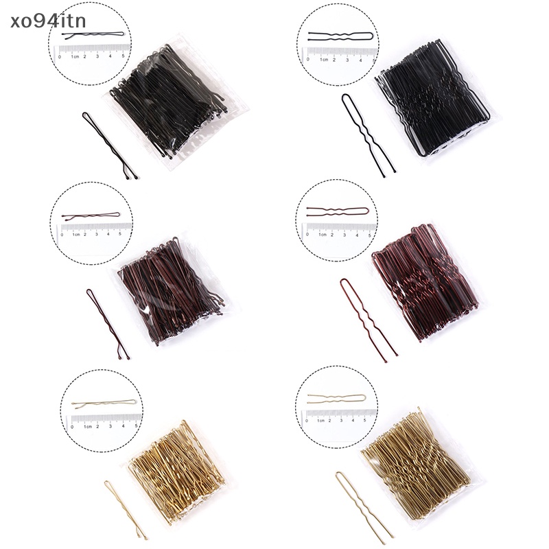 Set 50 Kẹp Tạo Kiểu Tóc Chữ U Màu Vàng Đồng Thời Trang Cho Nữ