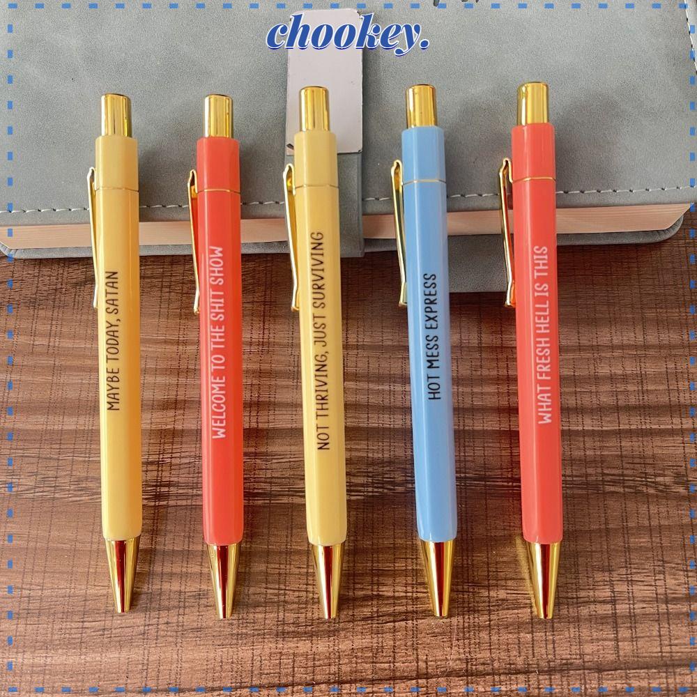 CHOOKEY Set 5 Bút Bi Nhiều Màu Sắc Dễ Thương