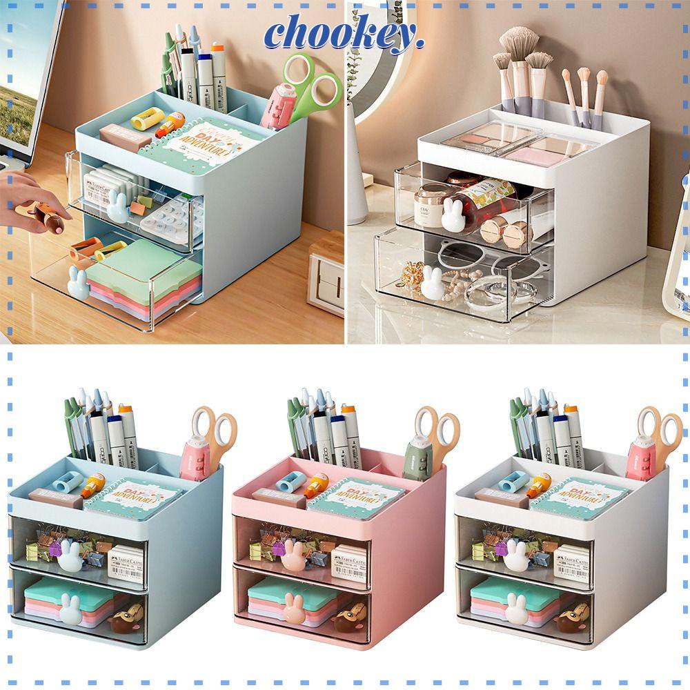 CHOOKEY Giá Đỡ Bút Để Bàn Nhiều Ngăn Sức Chứa Lớn Đa Năng