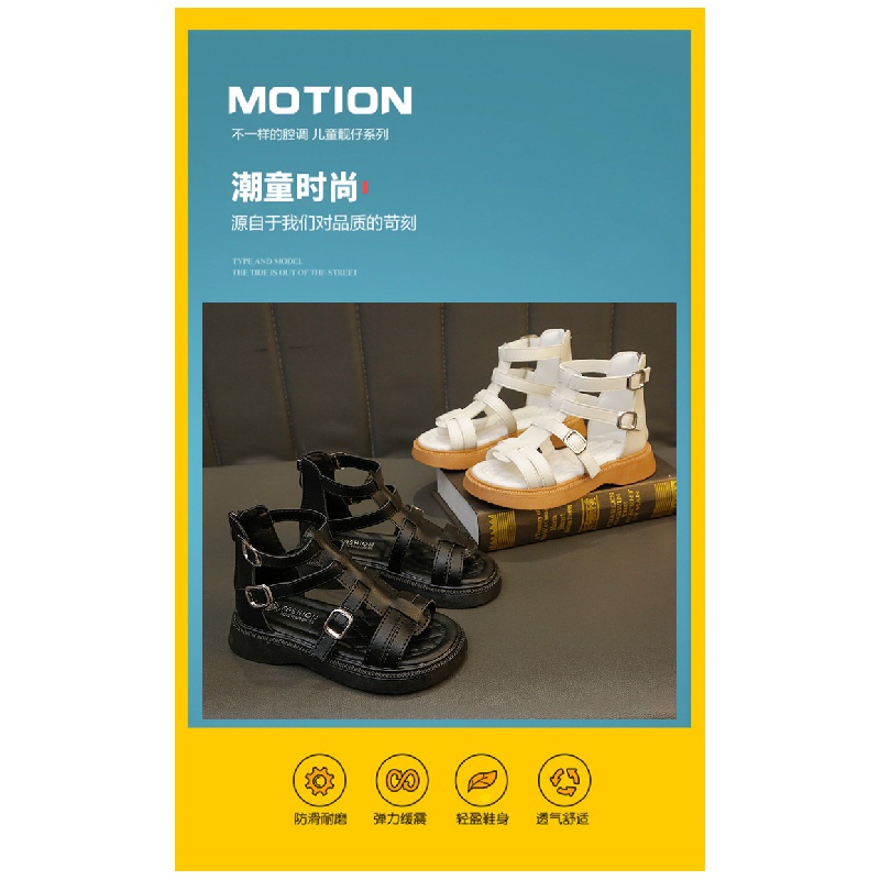 Giày Sandal Đế Mềm Phong Cách La Mã Thời Trang Mùa Hè 2023 Cho Bé Gái