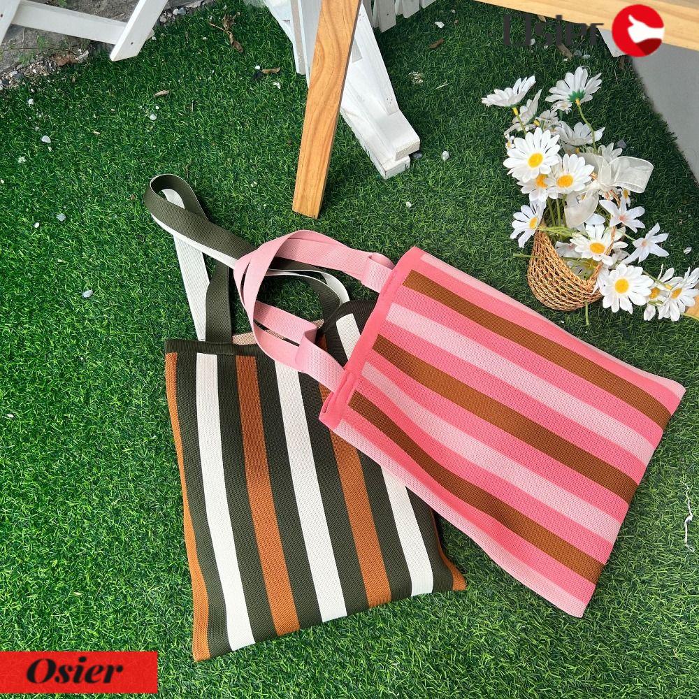 OSIER1 Túi Xách Dệt Kim Sức Chứa Lớn Dễ Thương Cho Nữ