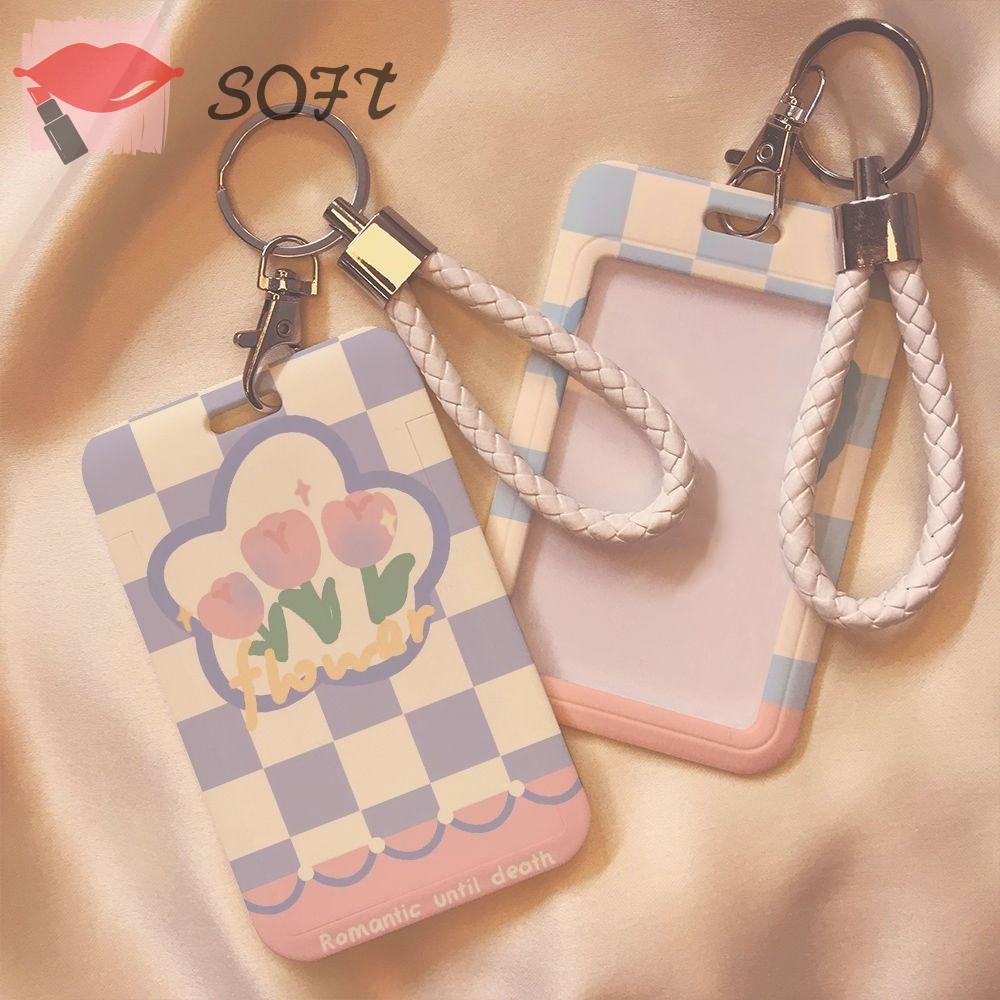SOFTNESS Ví Nhựa Đựng Thẻ ID Họa Tiết Hoạt Hình Dành Cho Nam Nữ