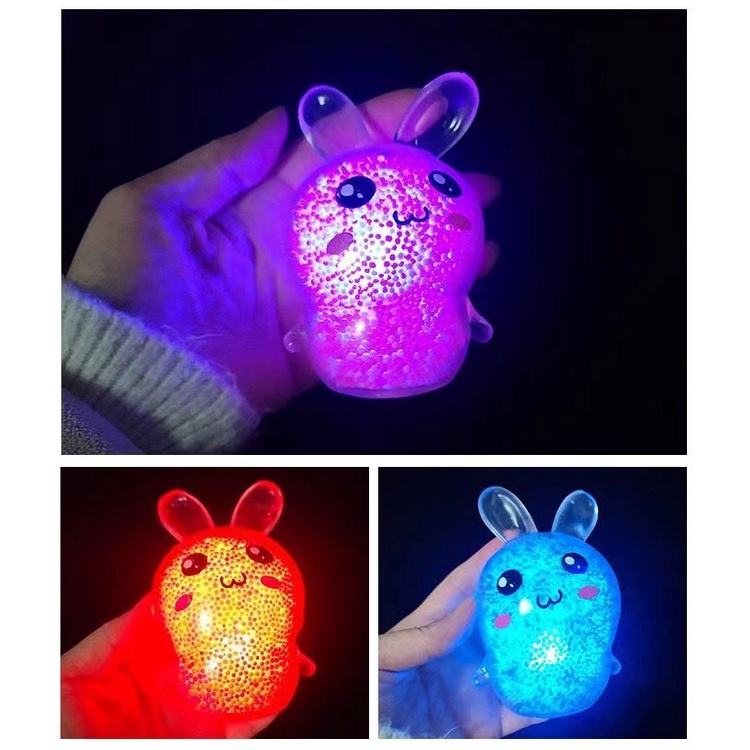 Đồ Chơi Mềm Dẻo Giảm Stress Hình Chú Thỏ 3D Phát Sáng Trong Bóng Tối Độc Đáo