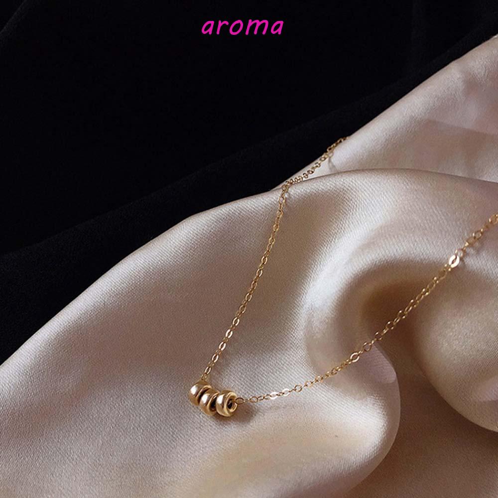 AROMA Vòng Cổ Choker Bằng Đồng Phong Cách Tối Giản Hàn Quốc Cho Nữ