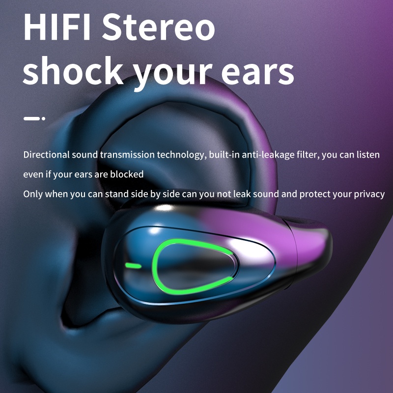 Tai Nghe Bluetooth 5.3 Không Dây Dạng Kẹp Một Bên Tai Dùng Pin Siêu Dài