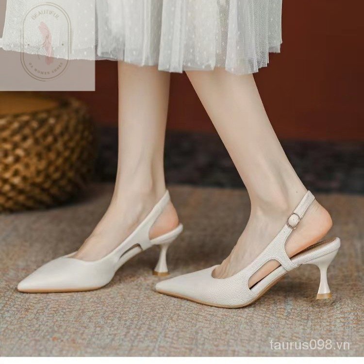 Giày Sandal Cao Su Đế Thấp 3cm Thời Trang Thanh Lịch PU