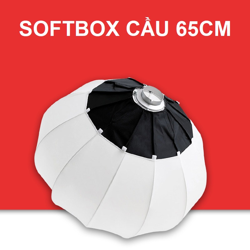 Softbox Cầu Ngàm Bowen Size 65cm Tản Sáng Đều Quay Phim , Chụp Beauty Live Bán hàng
