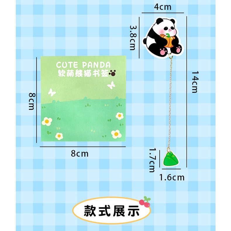 Panda Bookmark Sinh viên Người giữ sách dễ thương Mặt dây chuyền Kim loại Bookmark