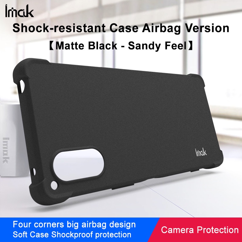 Imak cho Sony Xperia 5 V Vỏ chống sốc Xperia5 Mark 5 Ốp điện thoại TPU mềm mờ màu đen silicon