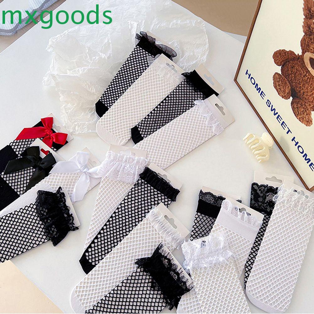 MXGOODS Vớ Lưới Ren Co Giãn Mềm Mại Ngọt Ngào Phong Cách Lolita Thời Trang Cho Nữ