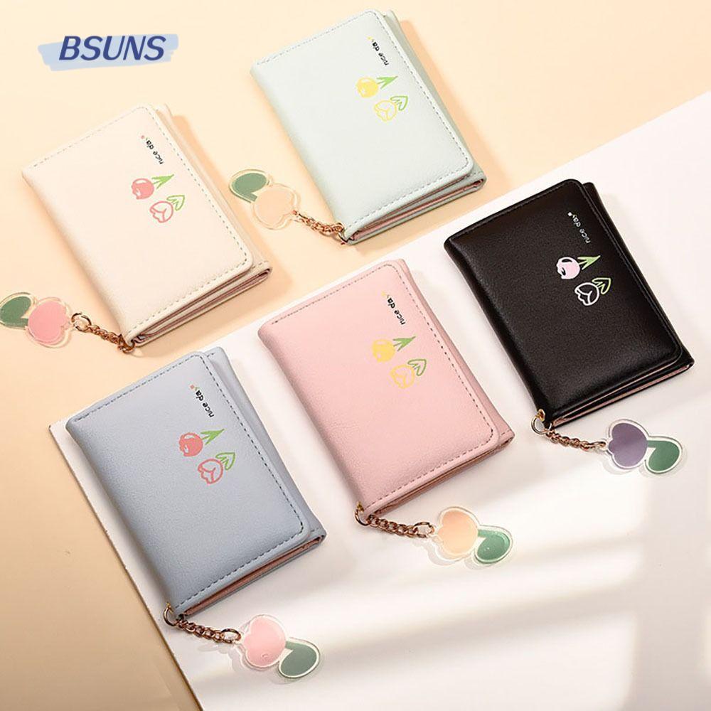 BSUNS Ví Gấp Đựng Thẻ Đa Năng Màu Trơn Thời Trang Cho Học Sinh