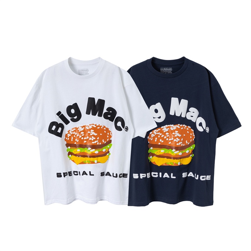 Bán Chạy Nhất Áo Thun Cotton Tay Ngắn CP534FM In Hình Hamburger Trên Ngực Plus Size Unisex