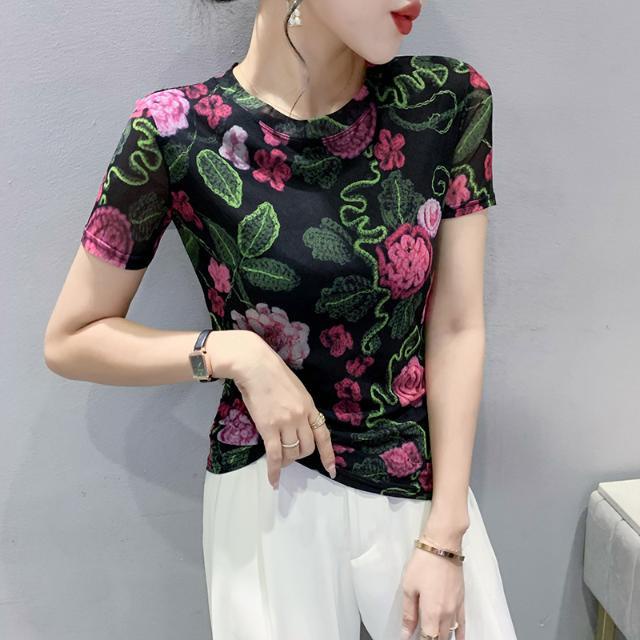 Áo Thun Ngắn Tay Dáng Rộng In Họa Tiết Thời Trang Mùa Hè Cho Nữ