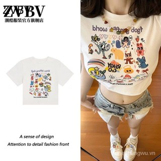 Áo Thun Tay Ngắn Dáng Ôm Phong Cách Thời Trang Đường Phố Mỹ Dành Cho Nữ