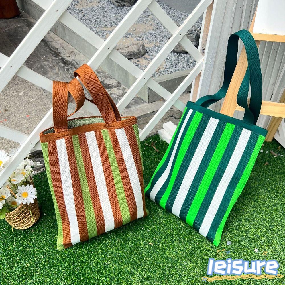 LEISURE Túi Xách Dệt Kim Sức Chứa Lớn Thời Trang Cho Nữ