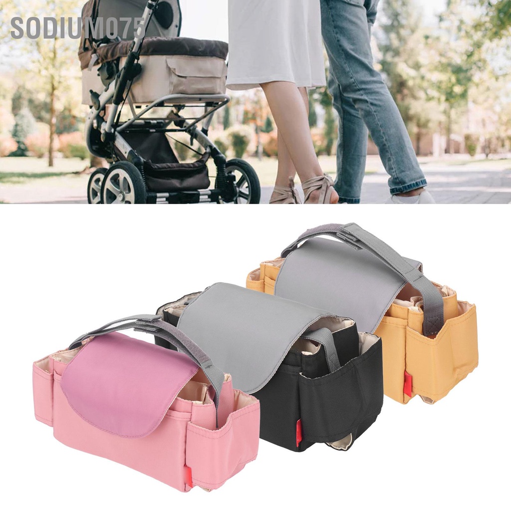 Sodium075 Túi Xe Đẩy Cho Bé Nylon Chống Thấm Nước Nhiều Ngăn Đơn Giản Antiwear Đựng Tã Caddy Cũi Treo Tường Bàn