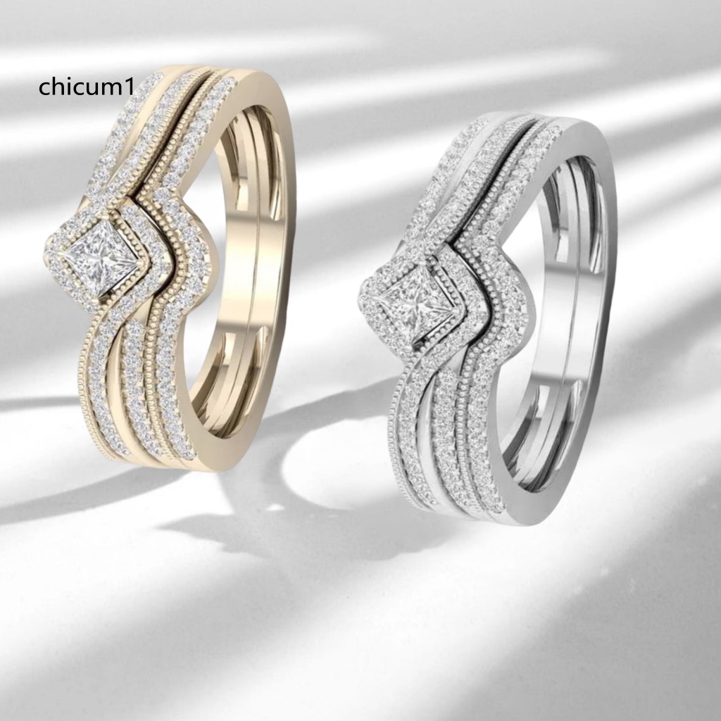 Nhẫn Hợp Kim Đính Đá Zircon Kiểu Dáng Tinh Tế Sang Trọng Cho Nữ