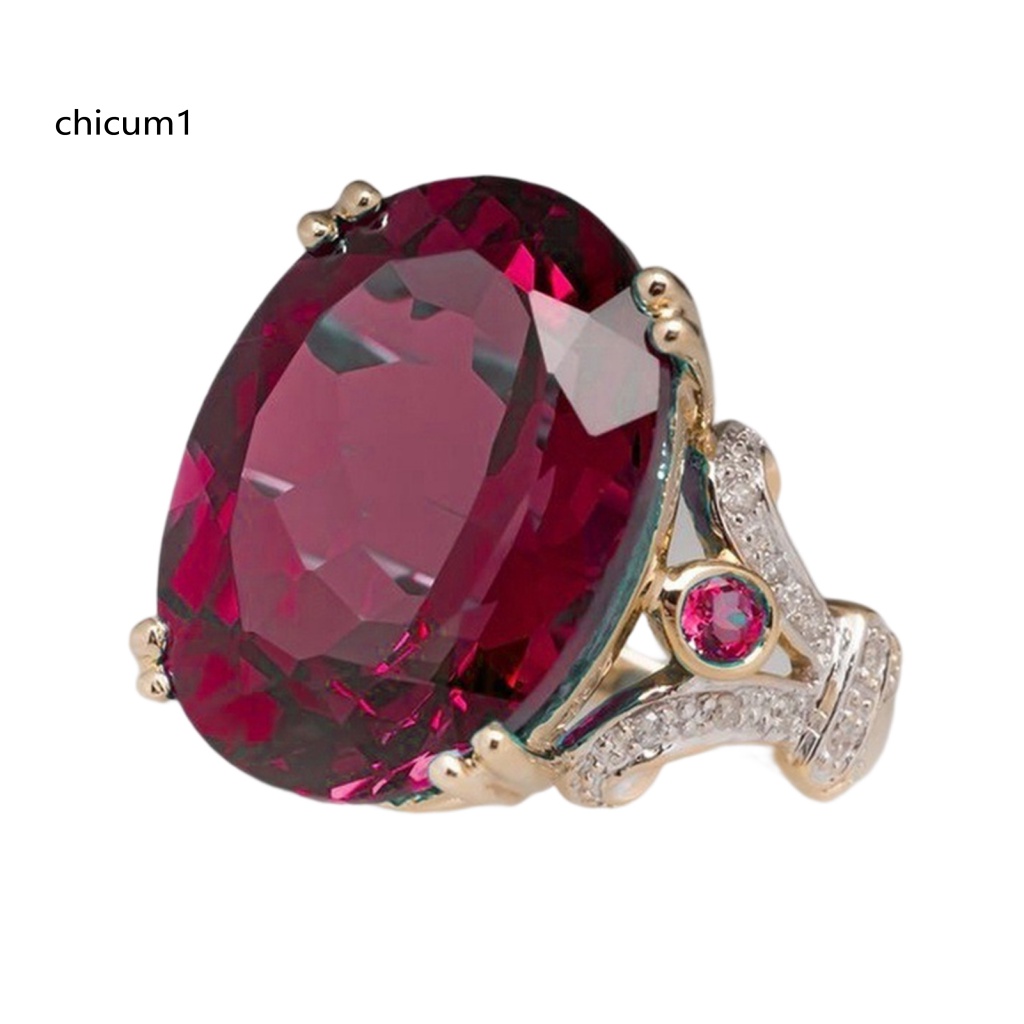 Nhẫn Đính Hôn Mạ Điện Hai Màu Sắc Sáng Bóng Phong Cách Vintage Dành Cho Nữ