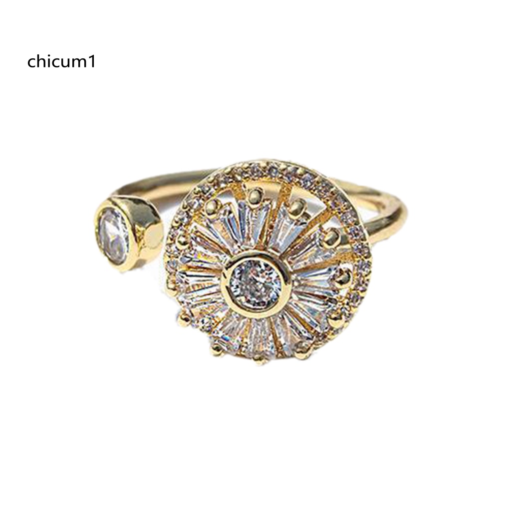 Nhẫn Hở Đính Đá Zircon Sang Trọng Chống Oxy Hóa Không Phai Màu Tùy Chỉnh Thời Trang Cho Nữ