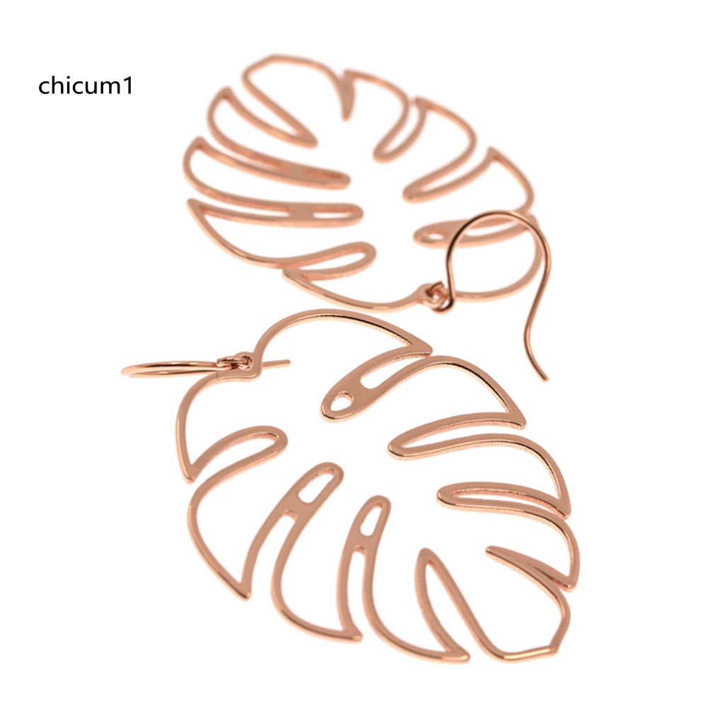 Khuyên Tai Móc Hình Lá Cọ Phong Cách Bohemian